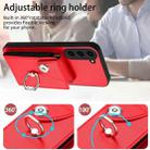 For Samsung Galaxy S23 FE 5G Organ Card Bag Ring Holder Phone Case(Red) - 3