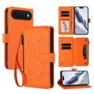 For iPhone 17 Air Butterfly Love Flower Multi-card Zipper Wallet Leather Phone Case(Orange) - 1