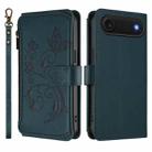 For iPhone 17 Air Butterfly Love Flower Multi-card Zipper Wallet Leather Phone Case(Dark Green) - 2