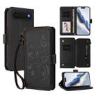 For iPhone 17 Air Butterfly Love Flower Multi-card Zipper Wallet Leather Phone Case(Black) - 1