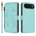 For iPhone 17 Air Butterfly Love Flower Multi-card Zipper Wallet Leather Phone Case(Mint Green) - 2