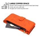 For iPhone 16e Butterfly Love Flower Multi-card Zipper Wallet Leather Phone Case(Orange) - 3