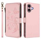 For iPhone 16 Plus Butterfly Love Flower Multi-card Zipper Wallet Leather Phone Case(Pink) - 2
