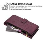 For iPhone 15 Pro Butterfly Love Flower Multi-card Zipper Wallet Leather Phone Case(Dark Purple) - 3
