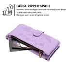 For iPhone 15 Pro Butterfly Love Flower Multi-card Zipper Wallet Leather Phone Case(Light Purple) - 3