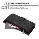 For iPhone 15 Plus Butterfly Love Flower Multi-card Zipper Wallet Leather Phone Case(Black) - 3