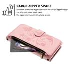 For iPhone 15 Plus Butterfly Love Flower Multi-card Zipper Wallet Leather Phone Case(Pink) - 3