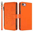 For iPhone 7 / 8 / SE 2022 Butterfly Love Flower Multi-card Zipper Wallet Leather Phone Case(Orange) - 2