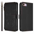 For iPhone 7 / 8 / SE 2022 Butterfly Love Flower Multi-card Zipper Wallet Leather Phone Case(Black) - 2