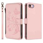 For iPhone 7 / 8 / SE 2022 Butterfly Love Flower Multi-card Zipper Wallet Leather Phone Case(Pink) - 2