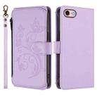 For iPhone 7 / 8 / SE 2022 Butterfly Love Flower Multi-card Zipper Wallet Leather Phone Case(Light Purple) - 2