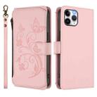 For iPhone 11 Pro Butterfly Love Flower Multi-card Zipper Wallet Leather Phone Case(Pink) - 2