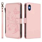 For iPhone X / XS Butterfly Love Flower Multi-card Zipper Wallet Leather Phone Case(Pink) - 2