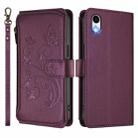For iPhone XR Butterfly Love Flower Multi-card Zipper Wallet Leather Phone Case(Dark Purple) - 2