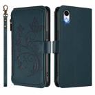 For iPhone XR Butterfly Love Flower Multi-card Zipper Wallet Leather Phone Case(Dark Green) - 2
