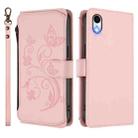 For iPhone XR Butterfly Love Flower Multi-card Zipper Wallet Leather Phone Case(Pink) - 2