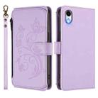 For iPhone XR Butterfly Love Flower Multi-card Zipper Wallet Leather Phone Case(Light Purple) - 2