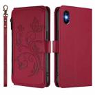 For iPhone XS Max Butterfly Love Flower Multi-card Zipper Wallet Leather Phone Case(Wine Red) - 2