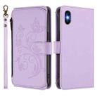For iPhone XS Max Butterfly Love Flower Multi-card Zipper Wallet Leather Phone Case(Light Purple) - 2