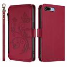 For iPhone 7 Plus / 8 Plus Butterfly Love Flower Multi-card Zipper Wallet Leather Phone Case(Wine Red) - 2