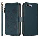 For iPhone 7 Plus / 8 Plus Butterfly Love Flower Multi-card Zipper Wallet Leather Phone Case(Dark Green) - 2