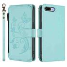 For iPhone 7 Plus / 8 Plus Butterfly Love Flower Multi-card Zipper Wallet Leather Phone Case(Mint Green) - 2