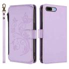 For iPhone 7 Plus / 8 Plus Butterfly Love Flower Multi-card Zipper Wallet Leather Phone Case(Light Purple) - 2