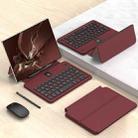For Honor Magic V3 / Vs3 / V2 / Vs2 / V GKK Integrated Full Coverage Bluetooth Keyboard Leather Case Set with Pen and Mouse(Red) - 1