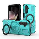 For Samsung Galaxy M36 5G India J-20 Solid Color MagSafe Magnetic TPU+PC Phone Case(Lake Blue) - 1