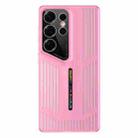 For Samsung Galaxy S25 Ultra 5G Cooling Frosted Translucent Hollow Heat Dissipation Phone Case(Light Red) - 1