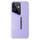 For iPhone 16 Cooling Frosted Translucent Hollow Heat Dissipation Phone Case(Purple) - 1