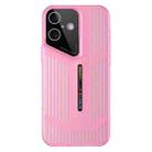 For iPhone 16 Cooling Frosted Translucent Hollow Heat Dissipation Phone Case(Light Red) - 1