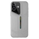 For iPhone 16 Cooling Frosted Translucent Hollow Heat Dissipation Phone Case(Black Grey) - 1