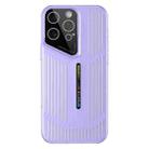 For iPhone 15 Pro Cooling Frosted Translucent Hollow Heat Dissipation Phone Case(Purple) - 1