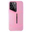 For iPhone 15 Pro Cooling Frosted Translucent Hollow Heat Dissipation Phone Case(Light Red) - 1