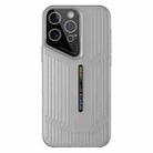 For iPhone 14 Pro Max Cooling Frosted Translucent Hollow Heat Dissipation Phone Case(Black Grey) - 1