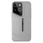 For iPhone 14 Cooling Frosted Translucent Hollow Heat Dissipation Phone Case(Black Grey) - 1