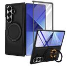 For Samsung Galaxy Z Fold7 5G Folding Rotation Holder MagSafe Film Integrated Leather Phone Case(Black) - 2