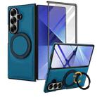 For Samsung Galaxy Z Fold7 5G Folding Rotation Holder MagSafe Film Integrated Leather Phone Case(Blue) - 2