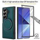 For Samsung Galaxy Z Fold7 5G Folding Rotation Holder MagSafe Film Integrated Leather Phone Case(Green) - 3