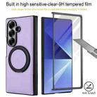 For Samsung Galaxy Z Fold7 5G Folding Rotation Holder MagSafe Film Integrated Leather Phone Case(Light Purple) - 3