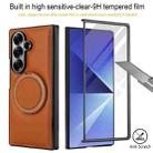 For Samsung Galaxy Z Fold7 5G Folding Rotation Holder MagSafe Film Integrated Leather Phone Case(Brown) - 3