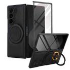 For Samsung Galaxy Z Fold6 Folding Rotation Holder MagSafe Film Integrated Leather Phone Case(Black) - 2