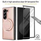 For Samsung Galaxy Z Fold6 Folding Rotation Holder MagSafe Film Integrated Leather Phone Case(Rose Gold) - 3