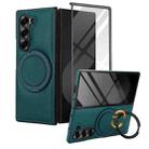 For Samsung Galaxy Z Fold5 Folding Rotation Holder MagSafe Film Integrated Leather Phone Case(Green) - 2