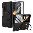 For Samsung Galaxy Z Fold4 Folding Rotation Holder MagSafe Film Integrated Leather Phone Case(Black) - 2