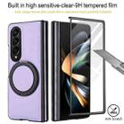 For Samsung Galaxy Z Fold3 5G Folding Rotation Holder MagSafe Film Integrated Leather Phone Case(Light Purple) - 3