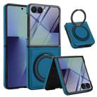 For Samsung Galaxy Z Flip7 5G Folding Rotation Holder MagSafe Film Integrated Leather Phone Case(Blue) - 2