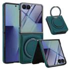 For Samsung Galaxy Z Flip7 5G Folding Rotation Holder MagSafe Film Integrated Leather Phone Case(Green) - 2