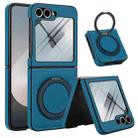For Samsung Galaxy Z Flip5 Folding Rotation Holder MagSafe Film Integrated Leather Phone Case(Blue) - 2
